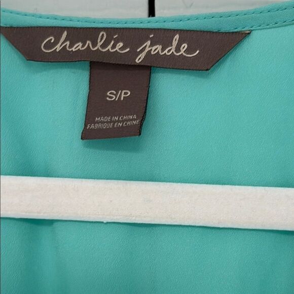 Charlie Jade Green Sheath Dress with Ruched Wrap Design - Picture 2 of 4